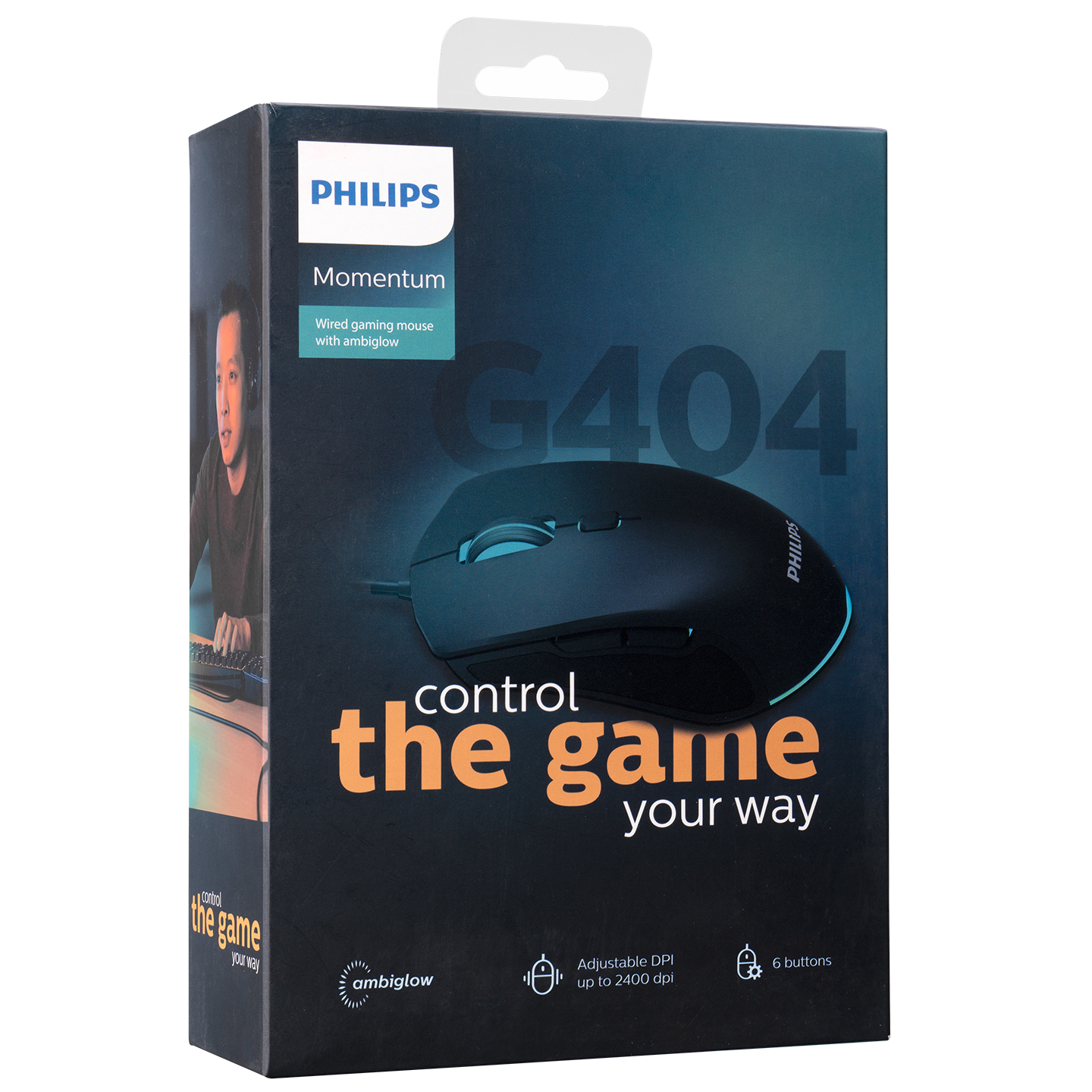 Philips SPK9404 Usb 6 Tuşlu Siyah 800-1000-1600-2400dpi Gaming Oyuncu Mouse (G404)